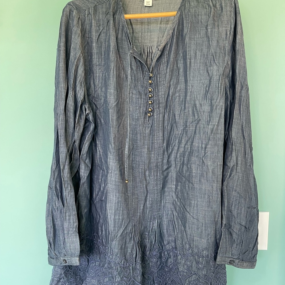 Flowy denim top